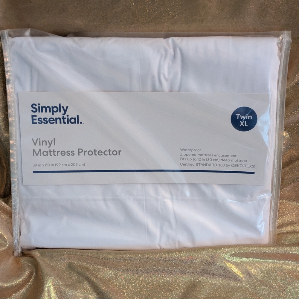 White Vinyl Mattress Protector - Twin XL, By Simply Essential
